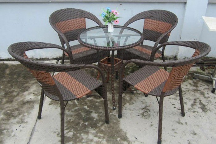 bàn ghế nhựa giả mây